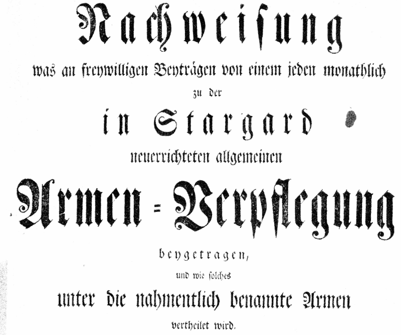 Armenpflege Deckblatt