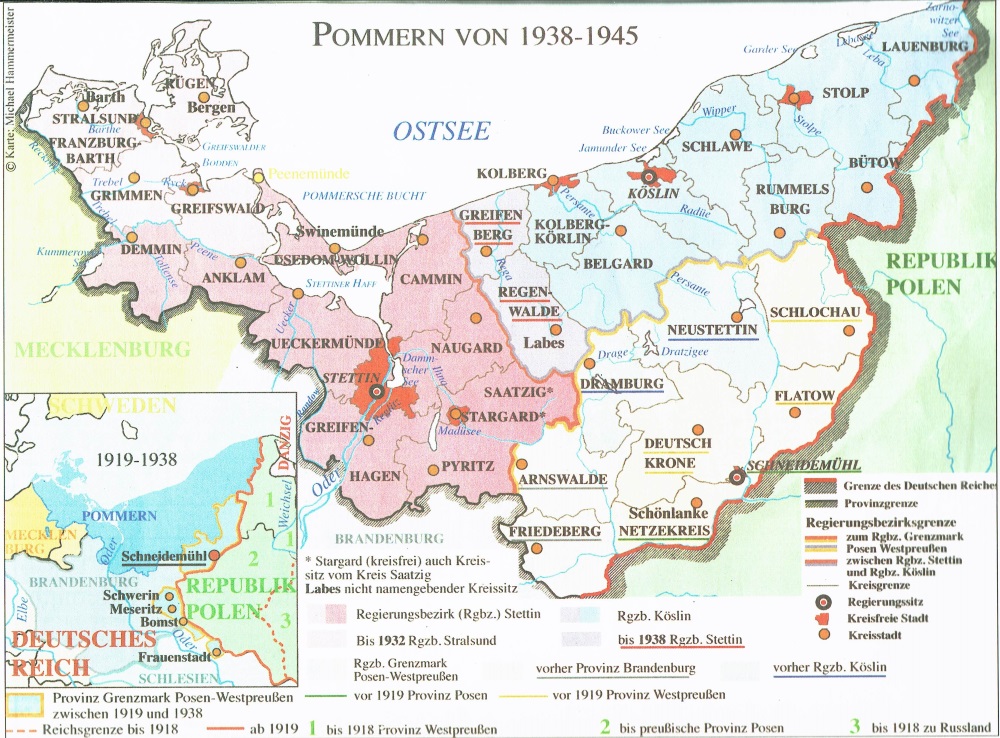 Pommern von 1938 - 1945